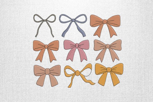 Download Colorful Ribbon Bow Embroidery Set - Bow embroidery Collection