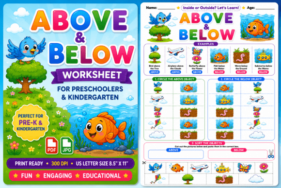 Download Preschool Above and Below Cut and Paste - Above Collection