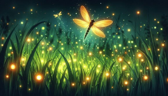 Download Firefly Hovering Above Green Grass - Above Collection
